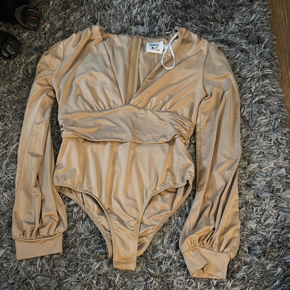 Tan Long Sleeve Princess Polly Bodysuit